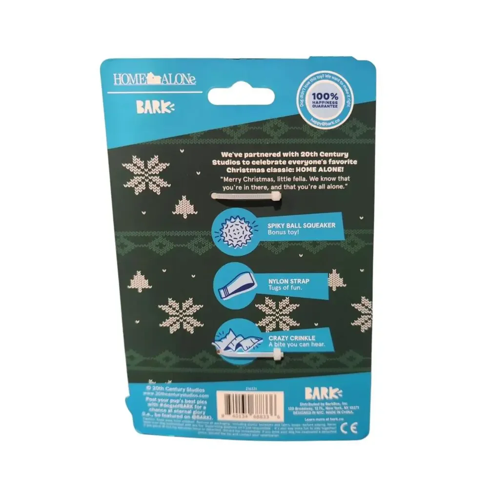 BARK‎ Home Alone Kevin Chrismutts Ornament Tug Ball Dog Toy Plush Squeak Crinkle